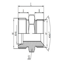 METRIC MALE 24°SEALH.T./BSP MALE DOUBLE 60°SEAT BO