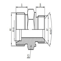 METRIC MALE 24°L.T./BSP THREAD WITH CAPTIVE SEAL