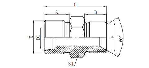 METRIC MALE 24°H.T./BSP THREAD WITH CAPTIVE SEAL