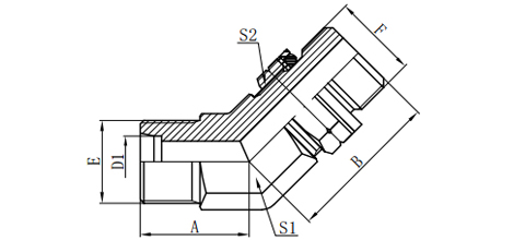 45°BSP THREAD 24°L.T.ADJUSTABLE STUD