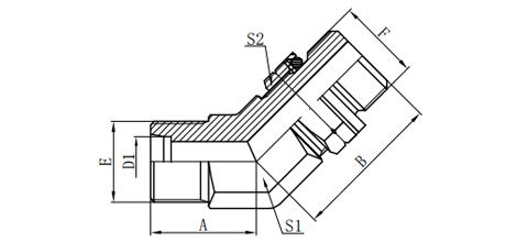 45°BSP THREAD 24°H.T.ADJUSTABLE STUD