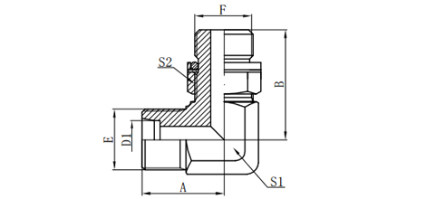 90°BSP THREAD 24°L.T.ADJUSTABLE STUD