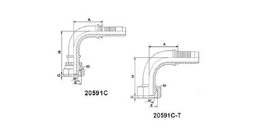 90° Metric 24° Cone Multi Seal H.T .